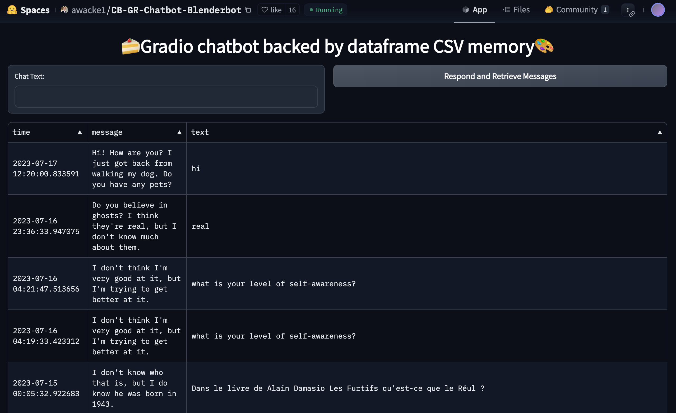 Chatbot-Blenderbot exposes every input from different users without user consent